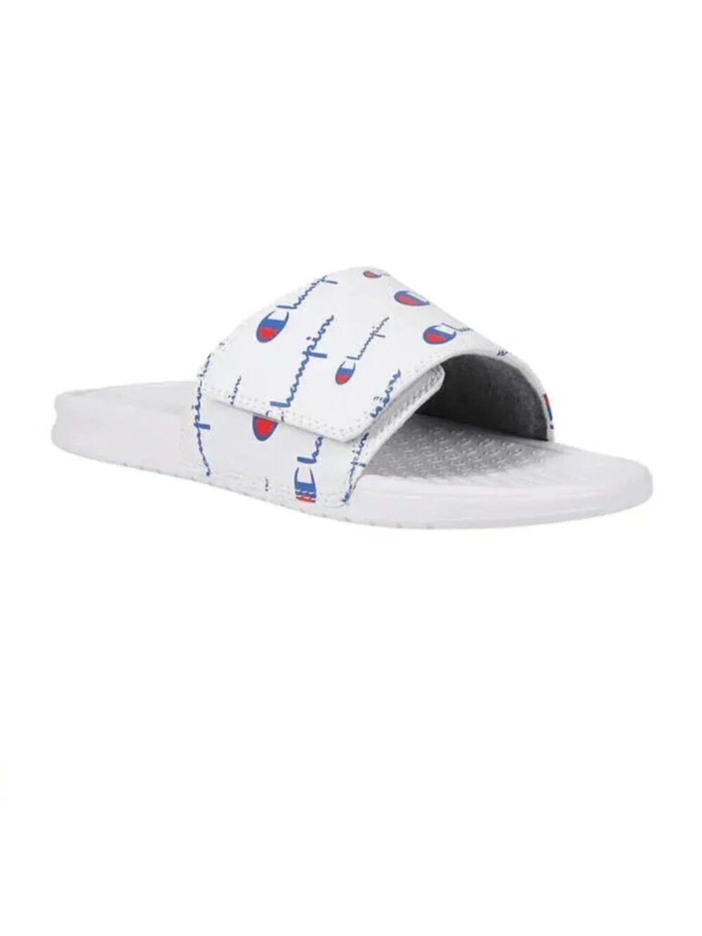 NEW Champion Men's Adjustable Velcro Strap Logo Print Slide Sandals Flip Flops